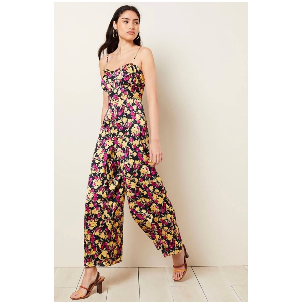 Free People East Order Wide Leg Floral Jumpsuit XS
